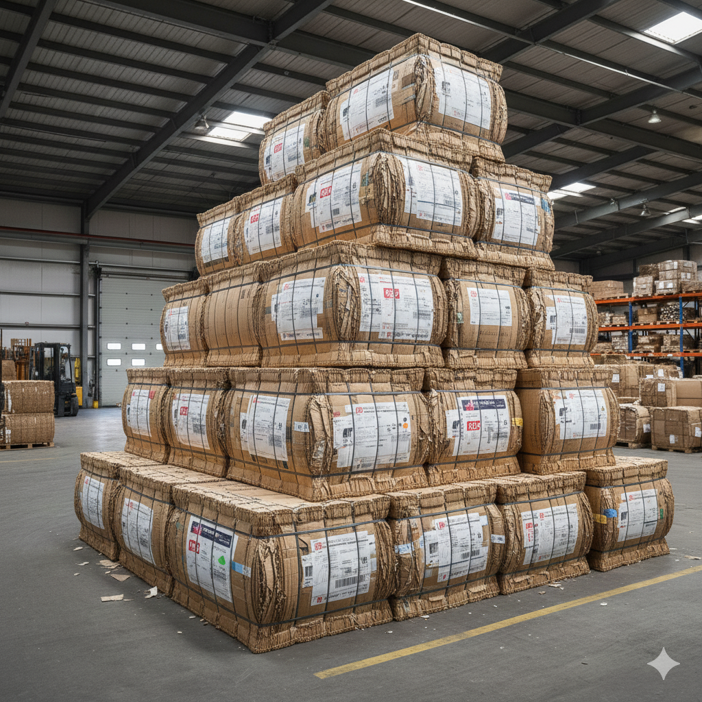 OCC 12 scrap paper showing moderate sorting and minor impurities