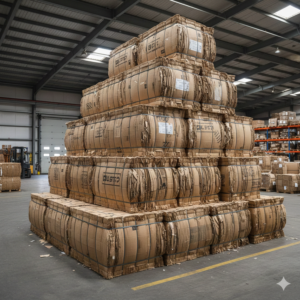 OCC scrap paper bales used for kraft paper manufacturing