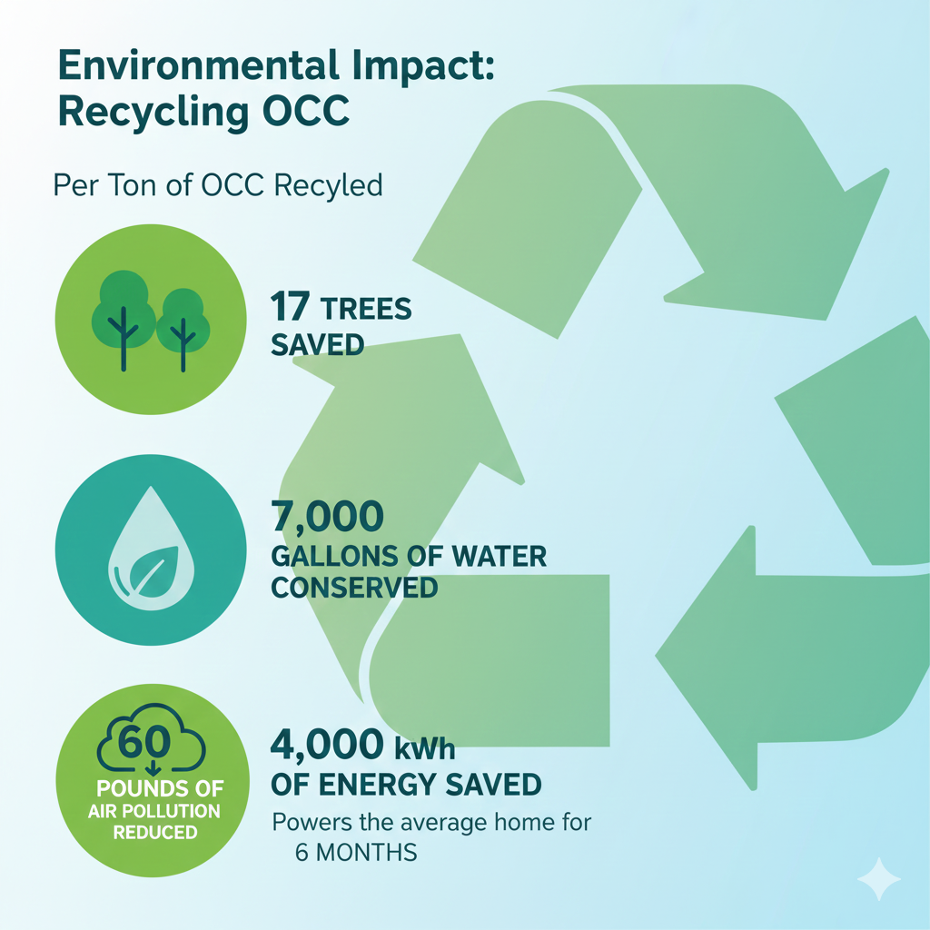 Environmental benefits of using recycled OCC versus virgin pulp in paper production